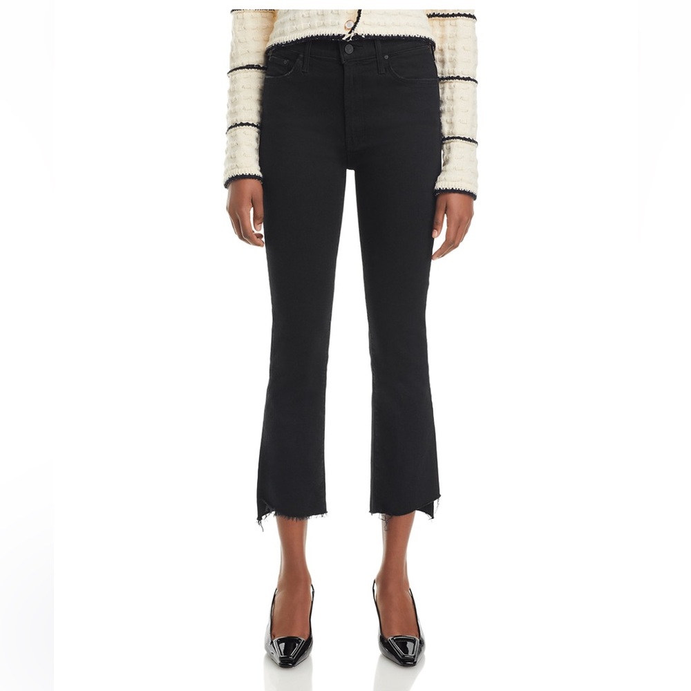 MOTHER The Insider High Rise Crop Step Fray Bootcut Jeans